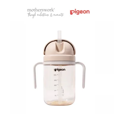 Pigeon Training Master Series Straw Cup for 12Months+ / 18 Months+ – Leak-Proof BPA-Free Easy-Grip Baby Straw Cup for Smooth Transition & Independent Drinking