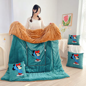 Foldable dual-use pillow blanket combo Air Conditioning Blanket Car Cushion Pillow Nap Blanket 抱枕被