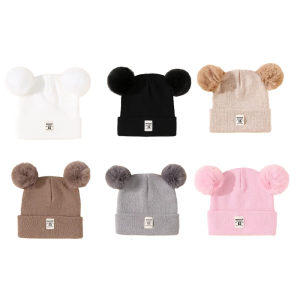 Toddler Beanies Caps Kids Winter Hat Soft Warm Babies Beanie Hat Knitted Infant Winter Hat for Boys Girl Christmas Gift