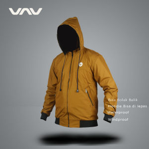Jaket Bolak Balik Polos Pria Parasut Anti Air Model VNIBB01