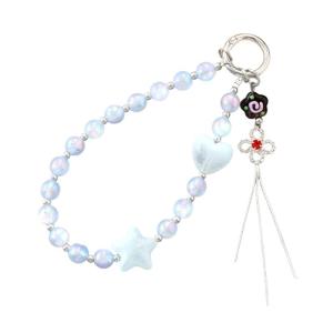 สายคล้องโทรศัพท์ประดับลูกปัดแฟชั่นสายชาร์จมือถืออุปกรณ์เสริมที่ใช้ได้หลากหลายสำหรับพวงกุญแจสมาร์ทโฟนของตกแต่งใช้ในชีวิตประจำวัน