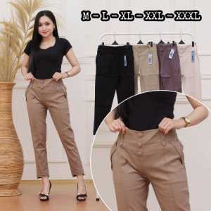 BAGGYPANT K3 CELANA BAHAN WANITA BAGGYPANTS TWILL COMBET PREMIUM CELANA CHINO WANITA ADA KANCING MULUR CELANA BAGGYPANTS WANITA JUMBO CELANA PANJANG KANTOR WANITA PINGGANG KARET