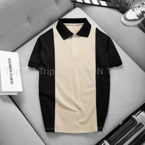 Áo Thun Polo Nam Ngắn Tay Phối Eo TripleN PE Vải Cá Sấu Cotton 4 Chiều Kiểu Dáng Thời Trang Nam Tính Sang Trọng