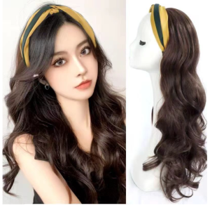 Wig Bando Cantik Wanita Simple Elegan Korean Version Wig Bando Panjang Wanita Hairclip Korea Rambut Palsu wig headband-18