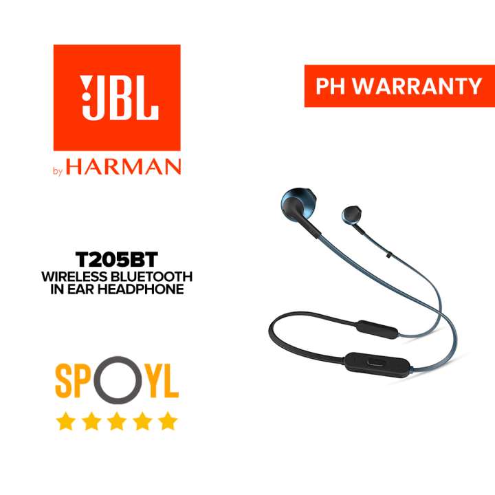 JBL Tune T205BT / 205BT Pure Bass Wireless Bluetooth In-Ear Headphones ...