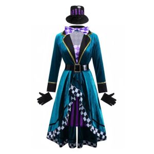MYHAUL Fancy Dress Halloween Magician Clown Costume Fantasy Fairy Tale Style Circus Performance Outfit Role-playing Costume Stage Performance Magician Cosplay Costume Halloween