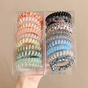 【ZEVER】Bộ 5 Dây Buộc Tóc Điện Thoại Cao Cấp Cho Bé Gái Dây Cao Su Đàn Hồi Cao Và Bền Phụ Kiện Tóc Dây Thừng Kiểu Hàn Quốc Mới