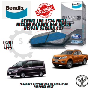 NISSAN NAVARA D40 NP300 / NISSAN SERENA C27 FRONT BENDIX METAL KING TITANIUM BRAKE PAD