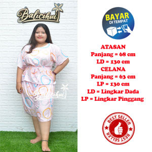 Balicihui Set Baju Tidur Jumbo Wanita Piyama XXL Wanita Setelan Tidur Jumbo XXL Wanita