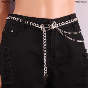 [COD] WEICHENG Multi Layer Metal Chain Belts for Women Waistbands Long Tassel Waist Chain Dress Jeans Belts Lady Waistband Belts Women Body Chain