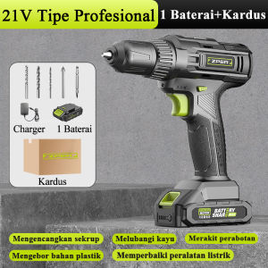 ZPER Mesin Bor 2Baterai 10mm bor listrik murah bor tangan baterai besi tembok Beton kayu ZP031