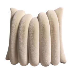 Machine Washable Imitation Hair Pillow Cover With Wide Stripe for Contemporary Interior Styling