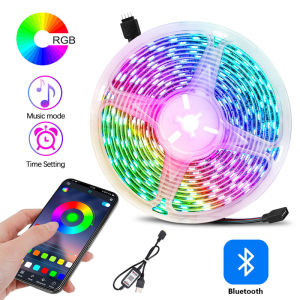 Home Taste Waterproof USB LED Strip Light Bluetooth App Controller SMD 5050 RGB Colorful DC5V Flexible LED Light Tape Ribbon TV Background Lighting 1M 2M 3M 4M 5M