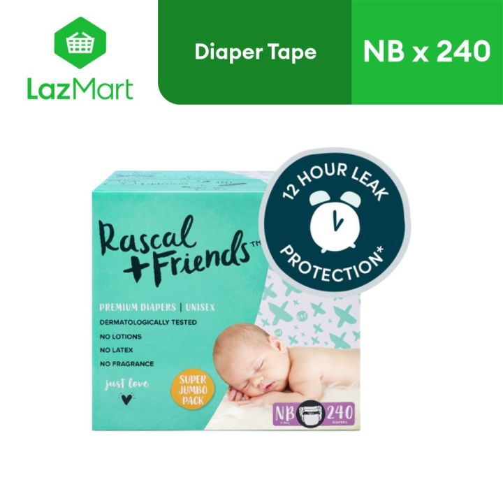 RASCAL + FRIENDS Tape Super Jumbo Box NEWBORN (3-5 kg) - 80 pcs x 3 ...