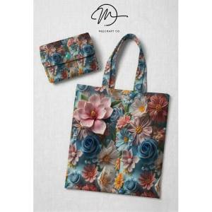 TPCO 260325- 16 Foldable Shopping Bag with Pocket Womens Tote Bag Water Resistant