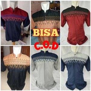 KOKO BORDIR KOMBINASI LENGAN PENDEK TERLARIS TERMURAH BISA BAYAR DITEMPAT