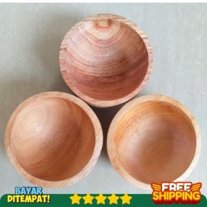 PROMO BISA BAYAR DITEMPAT - COD Mangkok Mangkuk Kecil Sambal Acar 6cm Kayu Mahoni Premium Termurah