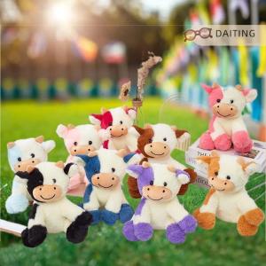 DAITING 1 Piece 22CM Lovely Plush Stuffed Animals Cattle Soft Doll Kids Toys Huggable Plush Cow Toy Birthday Gift For Children
