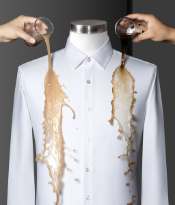 Áo sơ mi nam chống nước chống vết bẩn thương hiệu Anton vải nano co giãn họa tiết trắng trơn - ATS01