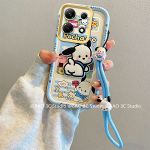 Fun Casing OPPO Reno13 Pro 13 Reno12 F 12 Pro 11 11F 5G 4G New Cute Cartoon Briquette Coffee Animal Dog Cubic Dolls Shockproof Phone Case with Lanyard 2025