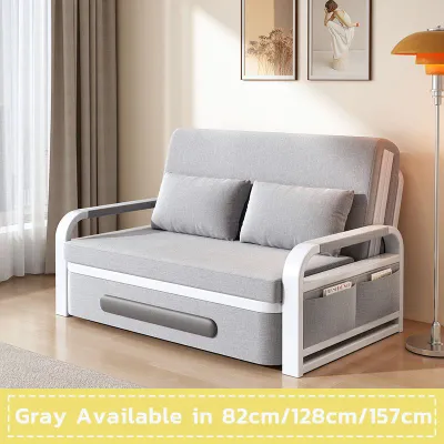 Sofa Bed Foldable Solid Wood Dual Purpose Convertible Sleeper for Small Apartments & Outdoor Use