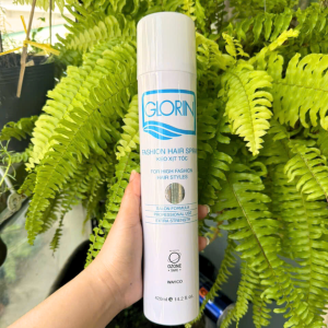 Keo xịt tóc Glorin Fashion Hair Spray Restyles 420ml giữ nếp tóc không bết rít bám bụi