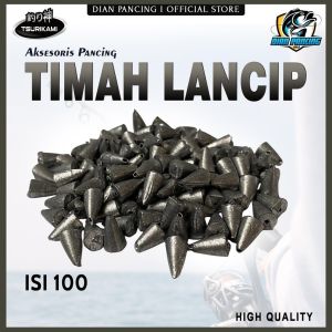 Timah Pancing Lancip Isi 100 untuk pemberat alat pancing murah cocok buat toko pancing