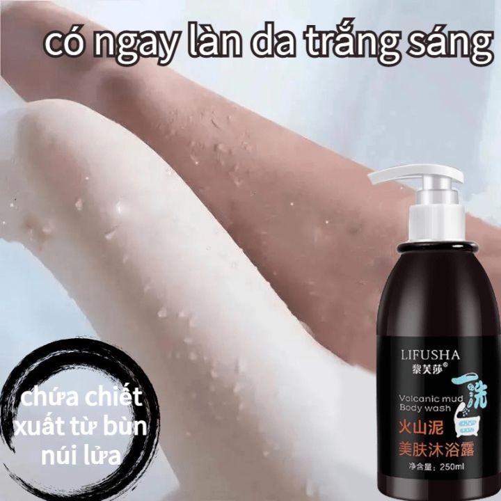 Sữa tắm làm trắng bùn núi lửa Dưỡng ẩm, thấm sâu, làm sáng tông màu da, cân bằng các vấn đề về nước và dầu