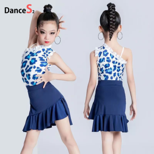 ชุดเดรสเต้นรำละตินชุดเต้นระบำหน้าท้องเด็กผู้หญิงชุดเต้นรำละตินเสื้อผ้าฝึกซ้อมฤดูร้อนกระโปรงเต้นรำแบบมืออาชีพชุดแฟนซีเด็กเด็กละติน