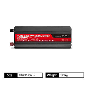 YHTU Pure Sine Wave Power Inverter Converter 1000W/2000W/3000W/4000W DC12V24V to AC220V for Vehicle/Home Appliance/Outdoor Travel Use Adapter