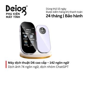 Máy dịch thuật thông minh D6 cao cấp - Hỗ trợ 142 ngôn ngữ trực tuyến 19 ngoại tuyến 74 dịch ảnh - Tích hợp ChatGPT dịch thoại 2 chiều học tập & du lịch tiện lợi