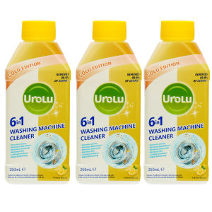 (Dettol สไตล์เดียวกัน)Urolu 6in1 น้ำยาล้างถังเครื่องซักผ้าแบบน้ำ ใช้ได้ทั้งฝาหน้าและฝาบน Washing Machine Cleaner 250mlx3