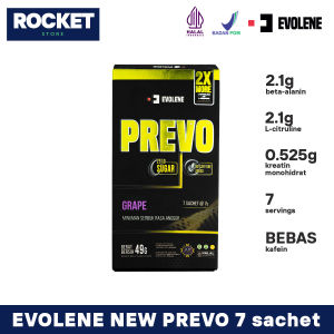 EVOLENE Prevo Pre-workout 7 sachet serving 35 gram - PreWorkout PWO BPOM HALAL