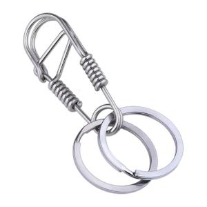 Stainless Steel Keychain Portable Rustproof Double Rings Designs for Traveler and Professionals