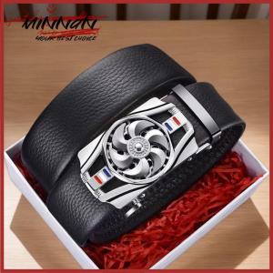 [minnan] เข็มขัดหนังหัวล็อกอัตโนมัติแบบหมุนได้เข็มขัดประดับพลอยเทียมสำหรับผู้ชายของขวัญสุดหรู