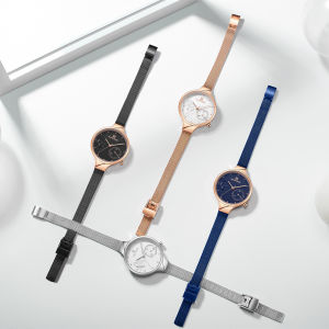 NAVIFORCEแฟชั่นสตรีนาฬิกาควอทซ์สบายๆยอดนิยมแบรนด์สุภาพสตรีหรูหราสแตนเลสตาข่ายสายกันน้ําธุรกิจนาฬิกา