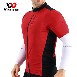 WEST BIKING Summer Cycling Jersey Racing Sport Bicycle Jersey For Men Breathable Quick Dry Biking Clothes Short Sleeve Bike Jersey