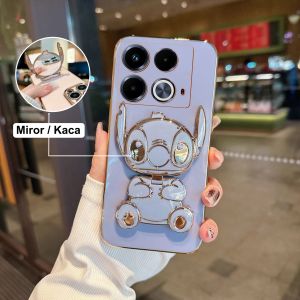 Soft Case Infinix Note 40 30 Pro + Hot 40i 40 Pro 30i 30 Play Silicon Dudukan Miror Stich Plating