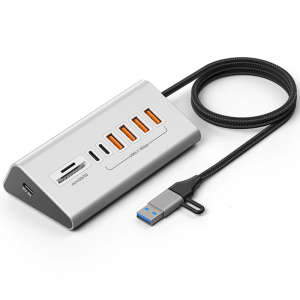 8 in 1 Aluminum Alloy USB C Hubs Multiple Port Adapter USB 3.2 10Gbps SDTF Reader Design for Laptop