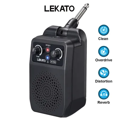 LEKATO JA-05G Mini Electric Guitar Amp Plug In with Built-in 4 Effects Rechargeable Portable Guitar Amplifier