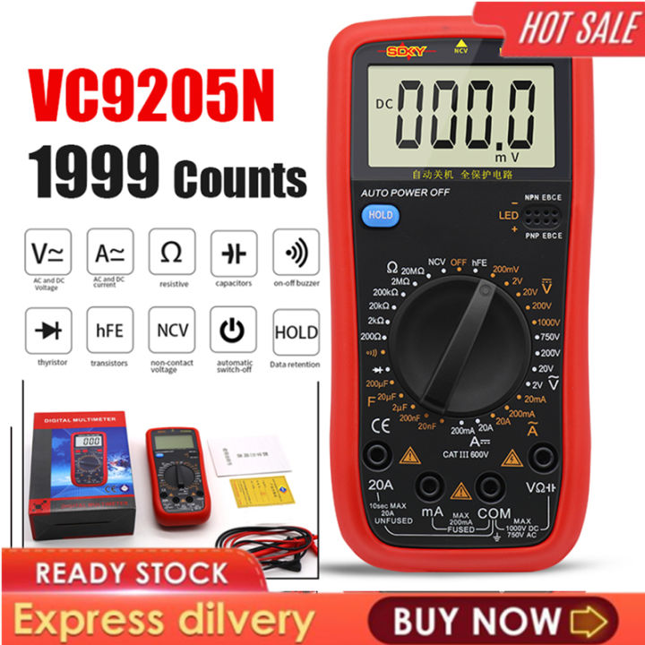 True Rms Multimeter 51 Digital Multimeter Auto Range True RMS Meter Handheld Tester Count ...