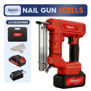 REAIM Cordless Nail gun F30 Rechargeable Manual Steel Nails Gun Nail Electric Power Actuated Nail Gun for Woodworking Frames