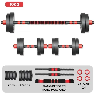 JF Dumbell Barbel Set （10KG、20KG、30KG、40KG） Tiang Angkat Besi Dumbbell Dumble Alat Fitness Dumbbell Barbell Set Gym Equipment Original