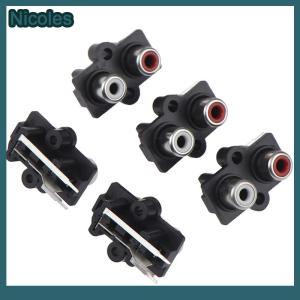 [Nicoles] 5Pcs 2 4 hole RCA Female Stereo audio Jack AV Audio input socket Connector