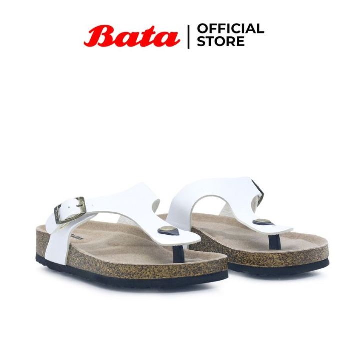 Bata Sandal Wanita Flat Athena White sendal wanita bata Sandal