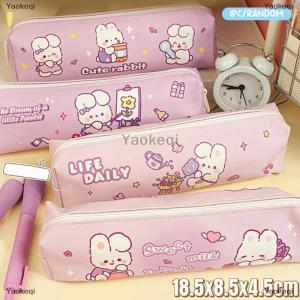 [COD] Yaokeqi Cartoon Fashion Canvas Capybara Panda Rabbit Pencil Bag Cute Creative Stationery Box Large Capacity Pencil Case School Supplies