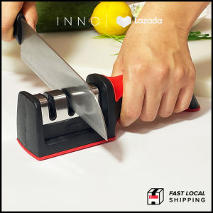 [SG Stock] Knife & Chopper Sharpener Ceramic Stainless Steel Sharpening with Silicon Grip | Local Shipping (INNO)