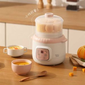 Little Raccoon Fully Automatic Double-Layer Ceramic Water-Proof Electric Stew Pot (0.8L)