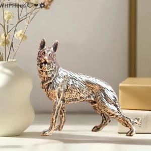WP💓💛💖 Vintage Copper Lucky Dog Miniatures Figurines Desktop Small Ornaments Brass Wolf Tea Pets Home Decorations