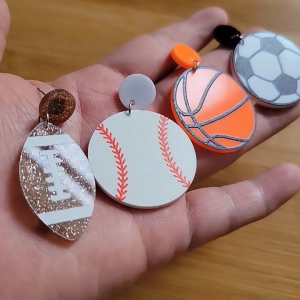 Soccer Football Stud Earring Soccer Basketball Baseball Rugby Dangle Drop Earrings Football Gift for Women Men